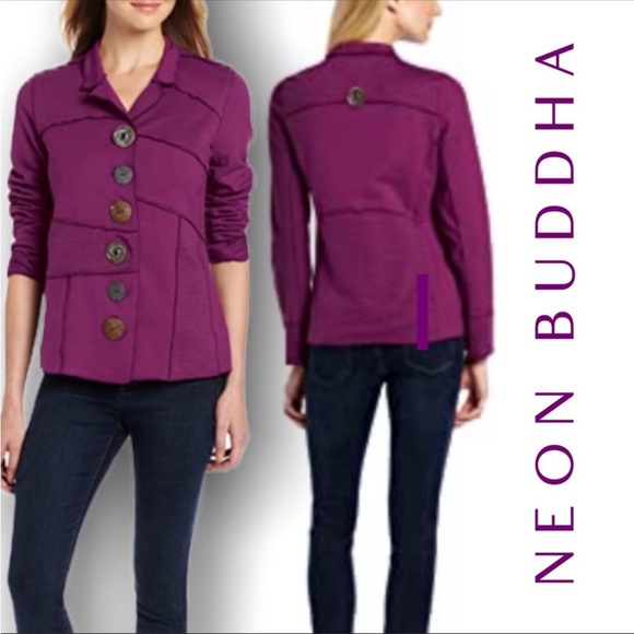 Neon Buddha Purple Merrit Patchwork Jacket - Size Large - Picture 1 of 10